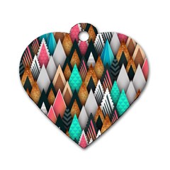 Abstract Triangle Tree Dog Tag Heart (two Sides) by Dutashop