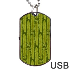 Fern Texture Nature Leaves Dog Tag Usb Flash (two Sides) by Dutashop