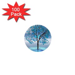 Crystal Blue Tree 1  Mini Buttons (100 Pack)  by icarusismartdesigns