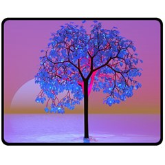 Tree Sunset Fleece Blanket (medium)  by icarusismartdesigns