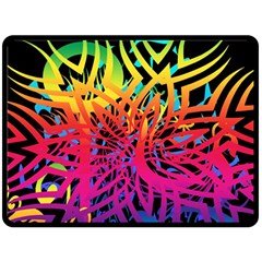 Abstract Jungle Fleece Blanket (large)  by icarusismartdesigns