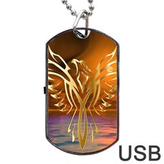 Pheonix Rising Dog Tag Usb Flash (one Side) by icarusismartdesigns