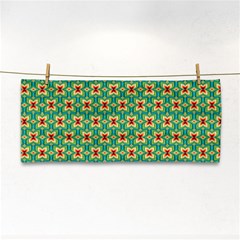 Green Floral Pattern Hand Towel by designsbymallika