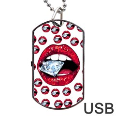 Lips Diamonds Cbdoilprincess  Df7357df-b45a-476d-b5b0-d19665f6de3f Dog Tag Usb Flash (one Side) by CBDOilPrincess1