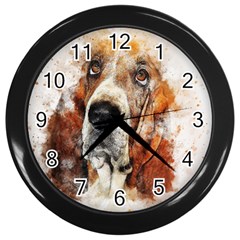 Dog Paint Wall Clock (black) by goljakoff