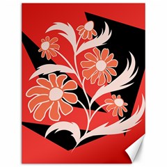 Abstract Folk Floral Art  Flowers Print, Poster   Canvas 12  X 16  by Eskimos