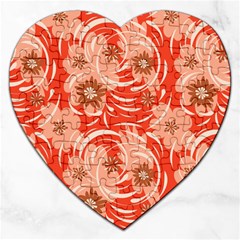 Folk Floral Pattern  Abstract Flowers Print  Seamless Pattern Jigsaw Puzzle (heart) by Eskimos