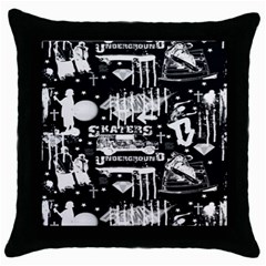 Skater-underground2 Throw Pillow Case (black) by PollyParadise