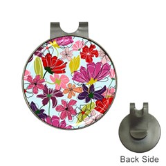 Flower Pattern Hat Clips With Golf Markers by Galinka