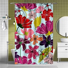 Flower Pattern Shower Curtain 48  X 72  (small)  by Galinka