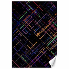 Criss-cross Pattern (multi-colored) Canvas 24  X 36  by LyleHatchDesign