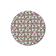 Multicolored Texture Print Pattern Rubber Round Coaster (4 Pack)  by dflcprintsclothing