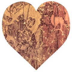 Abstract Cracked Texture Print Wooden Puzzle Heart by dflcprintsclothing