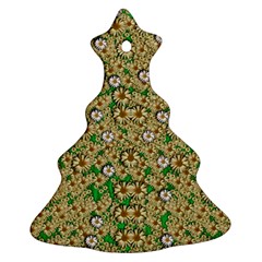 Florals In The Green Season In Perfect  Ornate Calm Harmony Christmas Tree Ornament (two Sides) by pepitasart