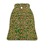 Florals In The Green Season In Perfect  Ornate Calm Harmony Bell Ornament (Two Sides) Front