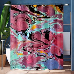 Abstract Marble Shower Curtain 60  X 72  (medium)  by kaleidomarblingart