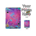 Magenta on blue feathers Playing Cards 54 Designs (Mini) Front - ClubJ