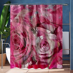 Roses Marbling  Shower Curtain 60  X 72  (medium)  by kaleidomarblingart