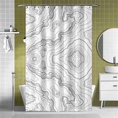 Topography Map Shower Curtain 48  X 72  (small)  by goljakoff