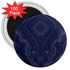 Blue Topography 3  Magnets (100 Pack) by goljakoff