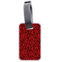 Red And Black Leopard Spots, Animal Fur Luggage Tag (two Sides) by Casemiro