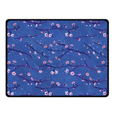 Branches With Peach Flowers Fleece Blanket (small) by SychEva