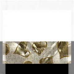   Golden Hearts Rectangular Jigsaw Puzzl by Galinka