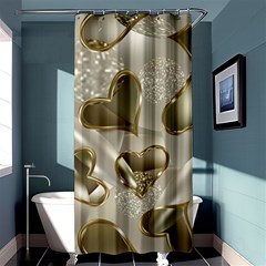   Golden Hearts Shower Curtain 36  X 72  (stall)  by Galinka