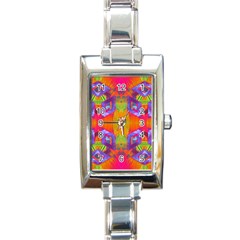 Glitch Futuristic Punk  Rectangle Italian Charm Watch by gloriasanchez