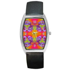 Glitch Futuristic Punk  Barrel Style Metal Watch by gloriasanchez