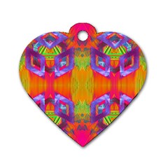 Glitch Futuristic Punk  Dog Tag Heart (two Sides) by gloriasanchez