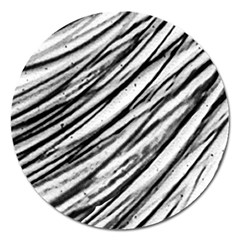 Galaxy Motion Black And White Print 2 Magnet 5  (round) by dflcprintsclothing