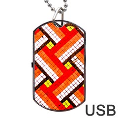 Pop Art Mosaic Dog Tag Usb Flash (one Side) by essentialimage365