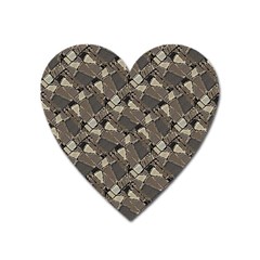 Browns Geometric Abstract Design Heart Magnet by dflcprintsclothing