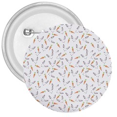 Cute Bunnies And Carrots Pattern, Light Colored Theme 3  Buttons by Casemiro