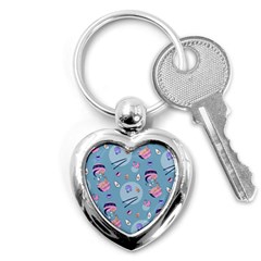 Japanese Ramen Sushi Noodles Rice Bowl Food Pattern 2 Key Chain (heart) by DinzDas