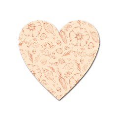 Thanksgiving Flowers And Gifts Pattern Heart Magnet by DinzDas