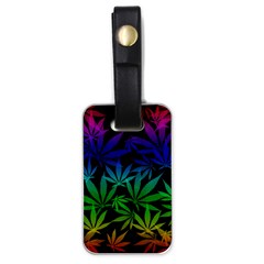 Weed Rainbow, Ganja Leafs Pattern In Colors, 420 Marihujana Theme Luggage Tag (one Side) by Casemiro