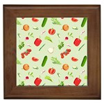 Seamless Pattern With Vegetables  Delicious Vegetables Framed Tile Front