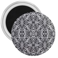 Black And White Ornate Pattern 3  Magnets by dflcprintsclothing