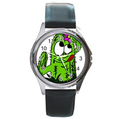 Cactus Round Metal Watch by IIPhotographyAndDesigns