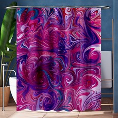 Painted Feathers Shower Curtain 60  X 72  (medium)  by kaleidomarblingart