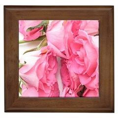 Scattered Magenta Roses Framed Tile by kaleidomarblingart