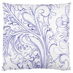 Blue biro ornate Standard Flano Cushion Case (Two Sides) Front