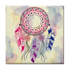 Boho Dreamcatcher Love Tile Coaster by designsbymallika