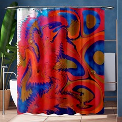 Red Flames Shower Curtain 60  X 72  (medium)  by kaleidomarblingart