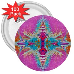 Indian Summer I 3  Buttons (100 Pack)  by kaleidomarblingart