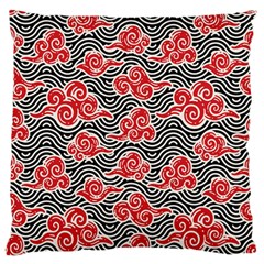 Red Black Waves Standard Flano Cushion Case (two Sides) by designsbymallika