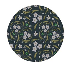 Folk Flowers Pattern Floral Surface Design Mini Round Pill Box by Eskimos