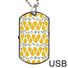 Juicy Yellow Pear Dog Tag Usb Flash (one Side) by SychEva